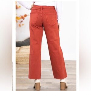VERVET Wide Leg Cropped Jeans size 32 rust color
